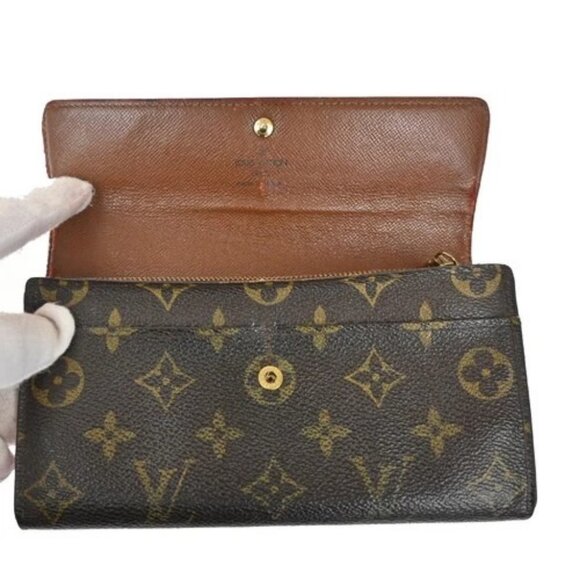 LOUIS VUITTON LV Logo 2 Set Bifold Wallet Monogram Leather Brown 02TA216 - Picture 6 of 9